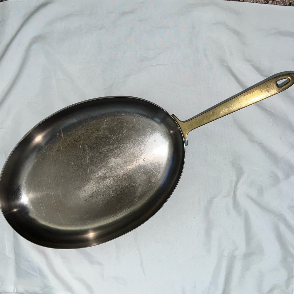 VTG Paul Revere LIMITED EDITION Copper & Brass 12" Oval Gratin Fish Pan Skillet